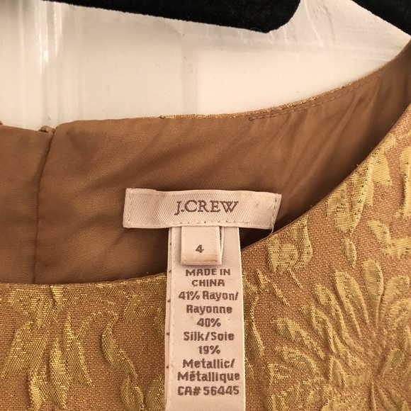 J. Crew Gold Floral Jacquard Top - Picture 3 of 6